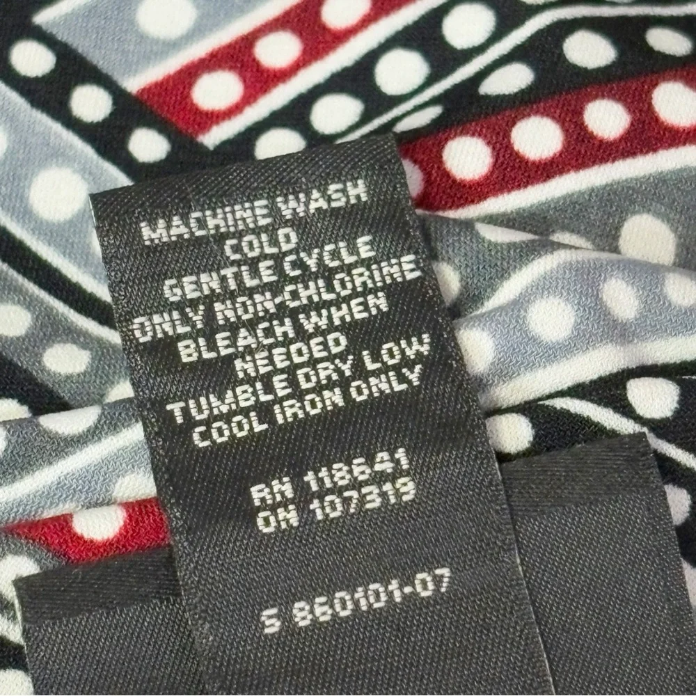 Lane Bryant 18/20 Y2K Gray Multi Dot Print Empire Waist Tie Back Blouse